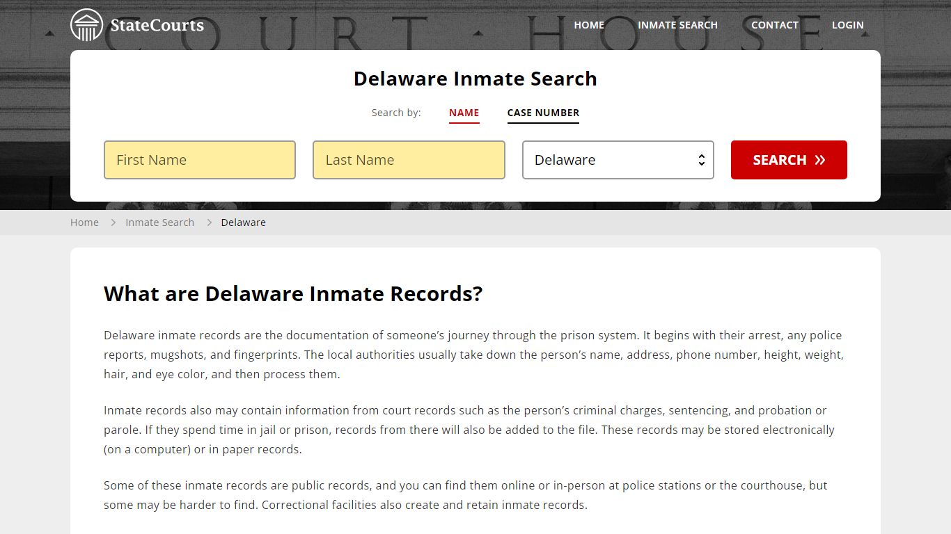 Delaware Inmate Search, Prison and Jail Information - State Courts